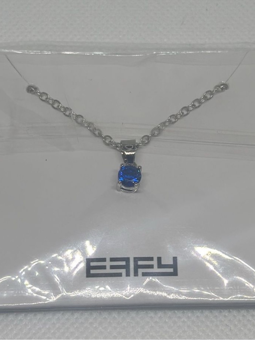 NWT EFFY Silver Blue Gemstone Necklace 18” - Picture 3 of 3
